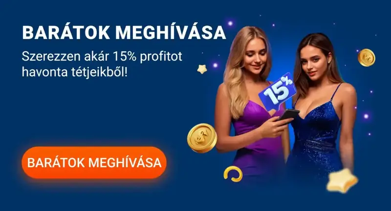 Barátok meghívása 15% profit